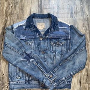 Ralph Lauren Blue Denim Patchwork Star Jean Jacket